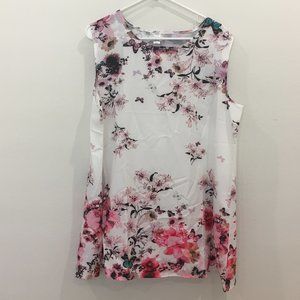 Butterflies Sleeveless Business Casual Summer Blouse Top, 2X NEW